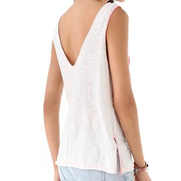 We the Free Bermuda Triangle White Neon Tank Size Small NWOT - Picture 3 of 12